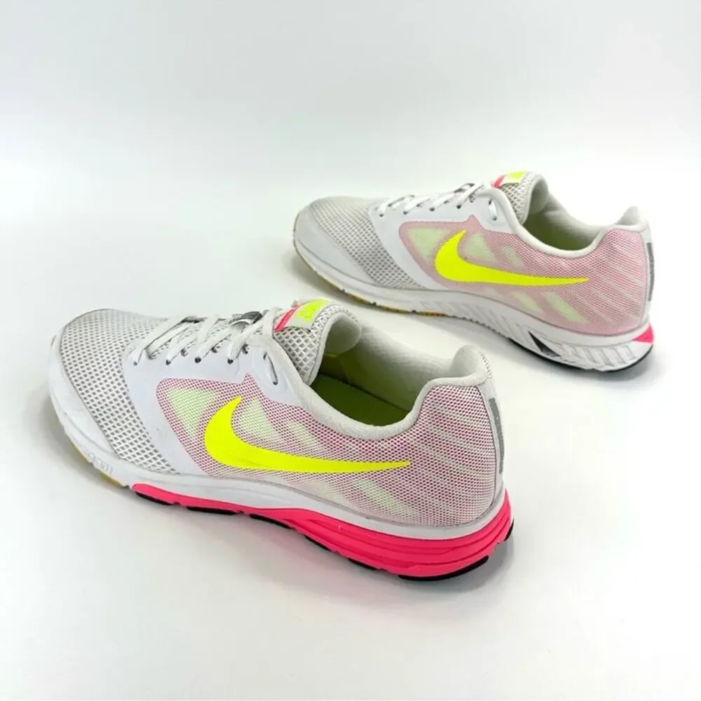 Nike Zoom Fly Dynamic Support Women Running Sneakers Size 10 White Pink Yellow
